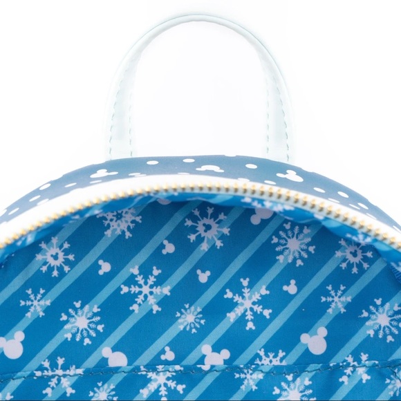 Loungefly Snowman Mickey & Minnie Snow Globe Backpack, Crossbody, & Wallet Set - Picture 5 of 16